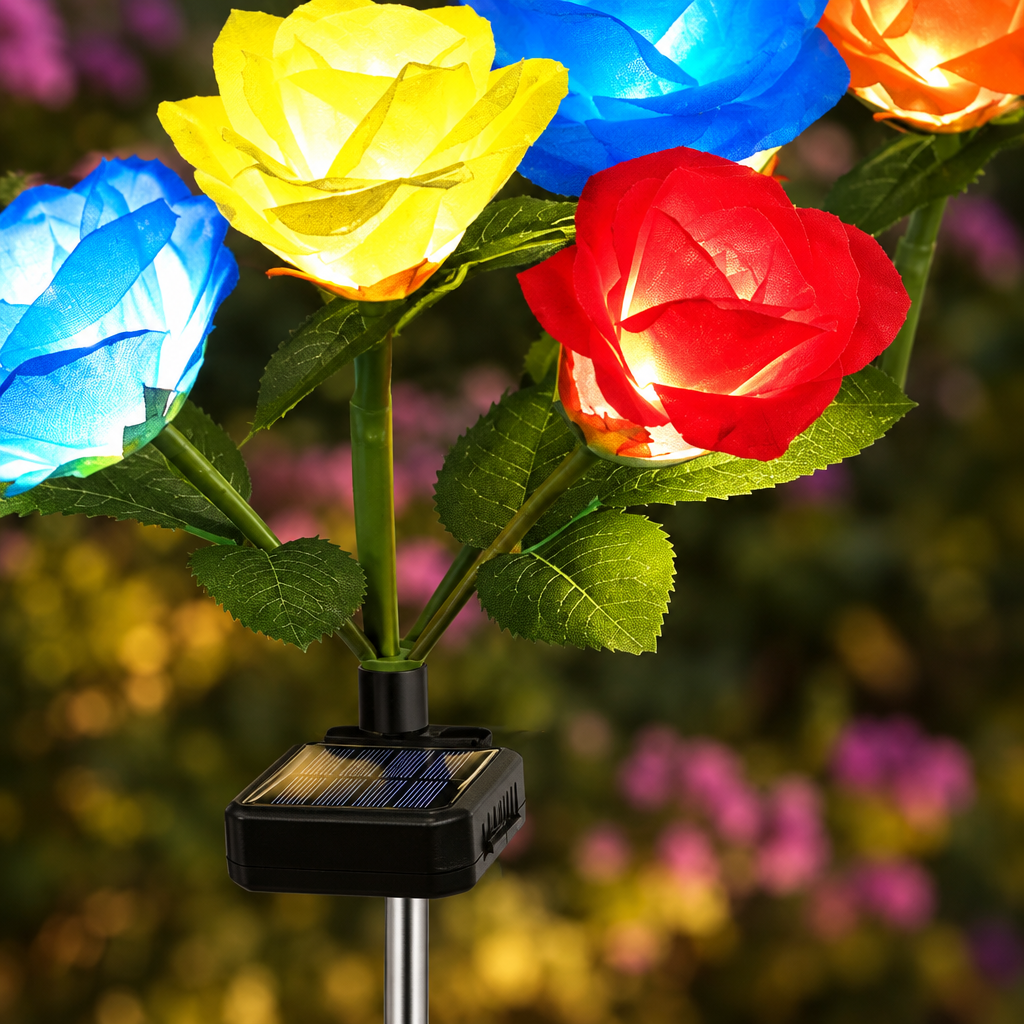Solar Garden Stake Lights, 4 Pack, Multi-Color LED