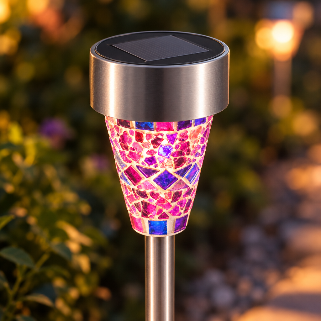 Mosaic Solar Pathway Lights, 6 Pack, IP44