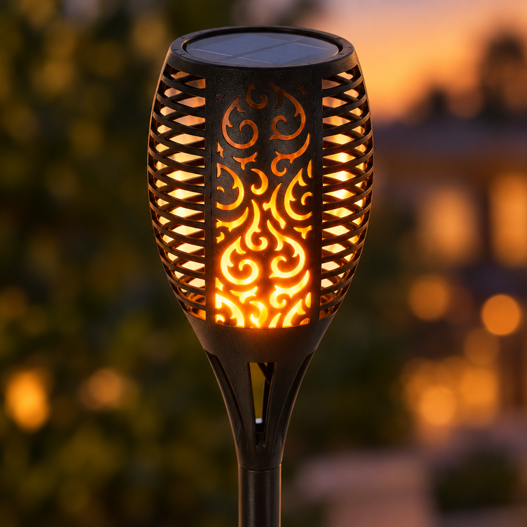 Solar Flickering Flame Torch Lights, 12 Pack, 12 LED, IP65