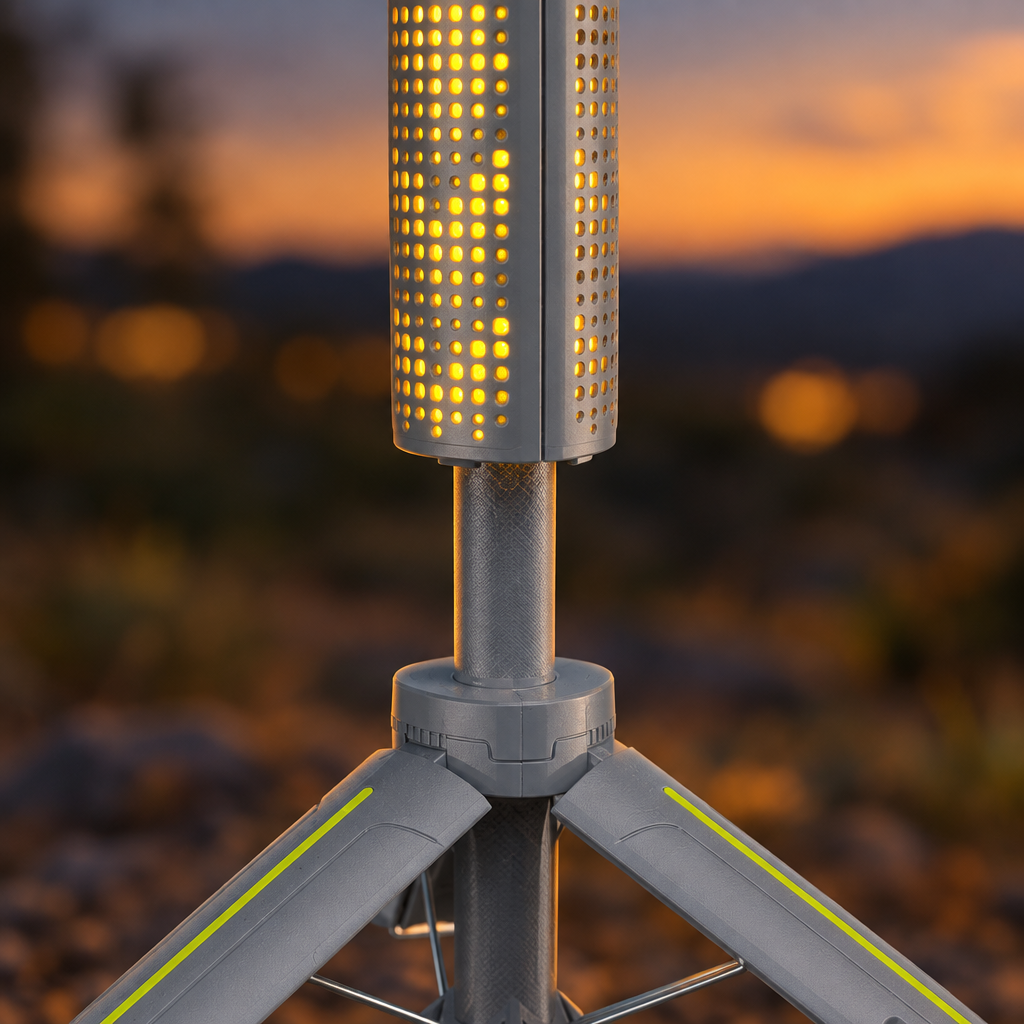 Rechargeable Tripod Camping Lantern, 8000 mAh, Gray