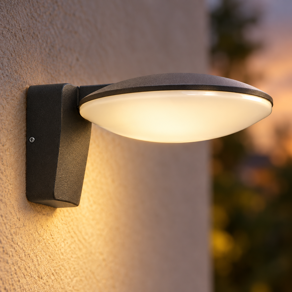 Modern Outdoor Wall Light, Wired, 18W LED, 3000K, IP54