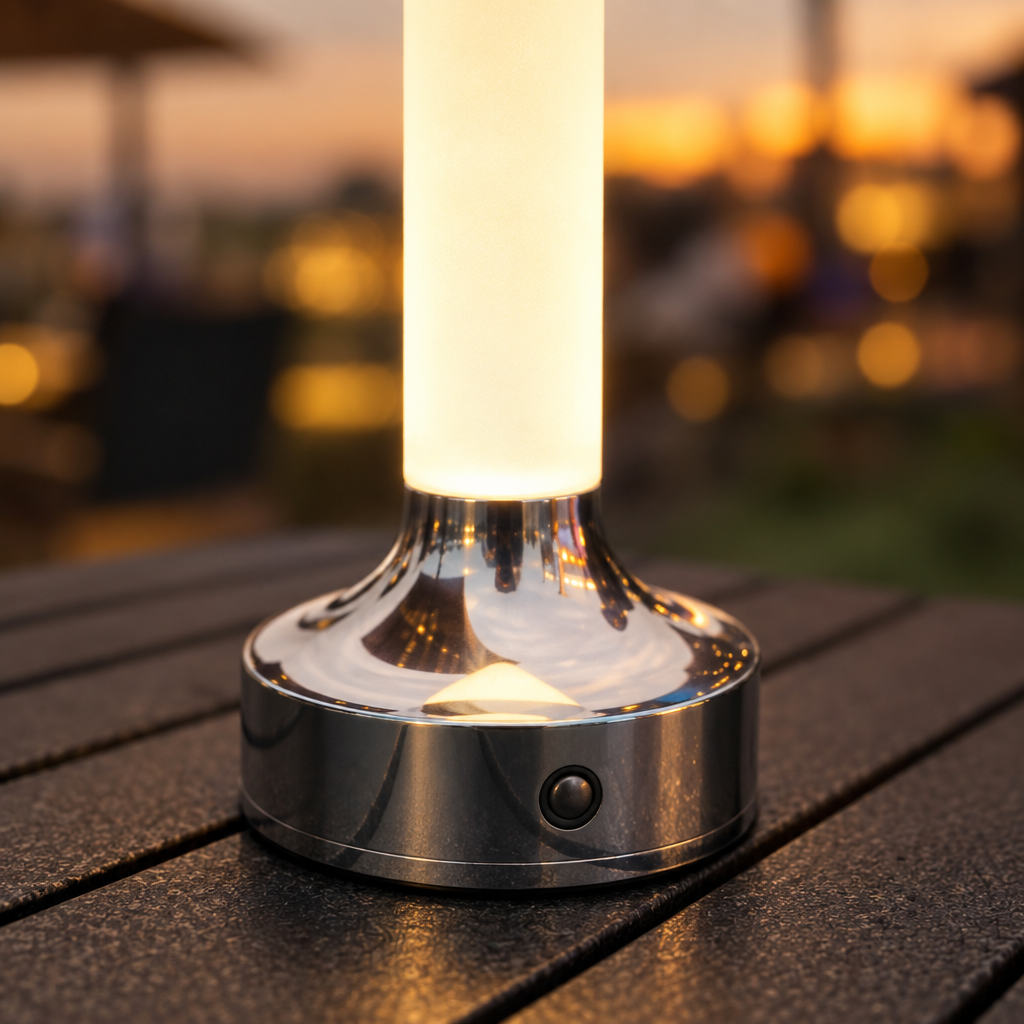 USB Rechargeable Candle Desk Lamp, Dimmable, Camel