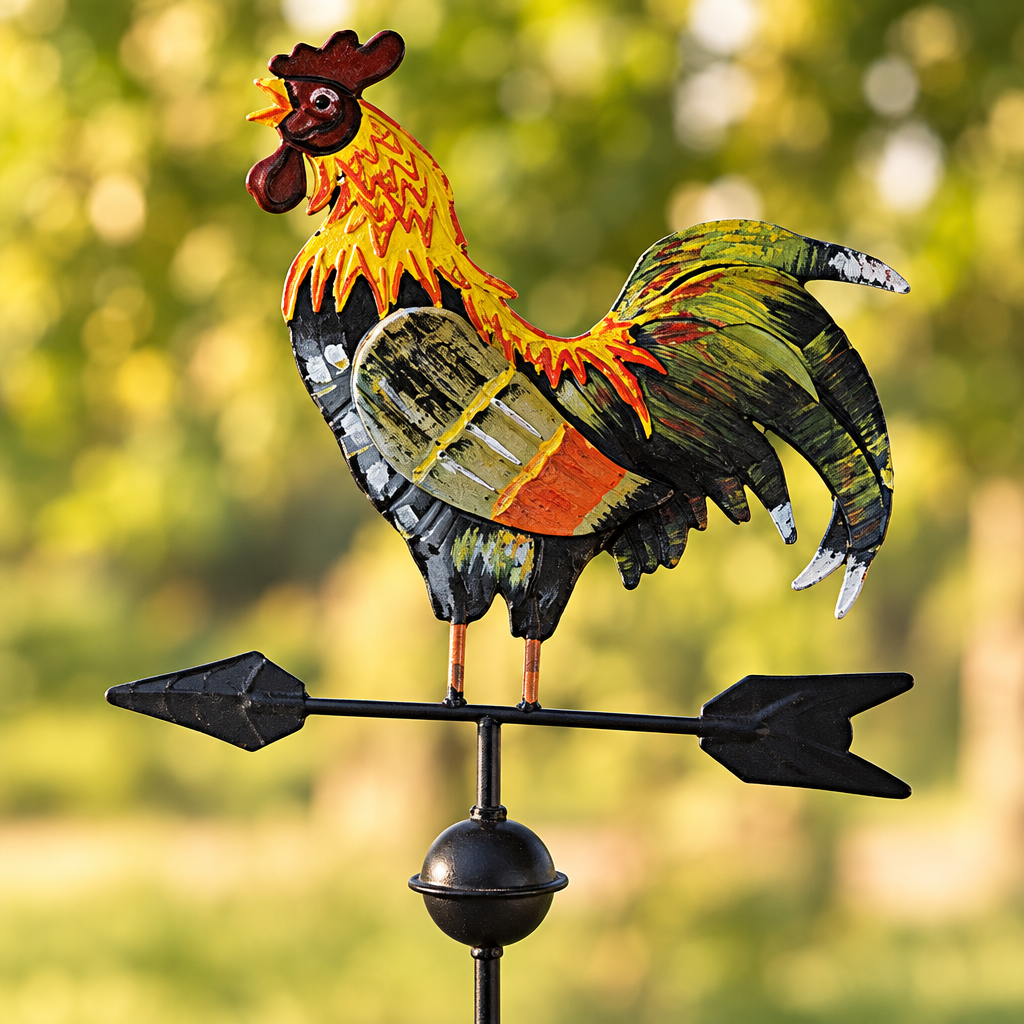 Farm Scene Wind Spinner Weathervane, Die-Cast Iron