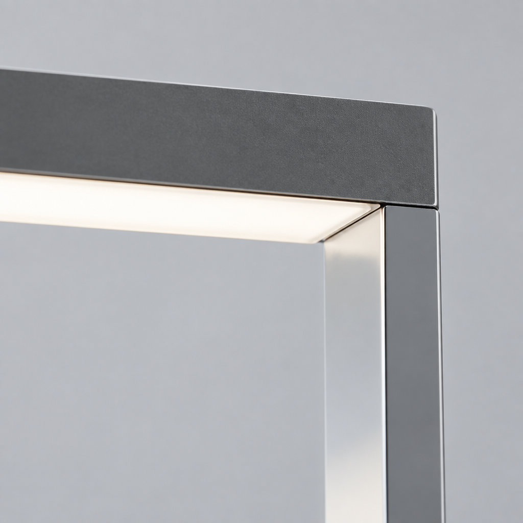 Modern LED Desk Lamp with USB Port and Outlet, Pewter