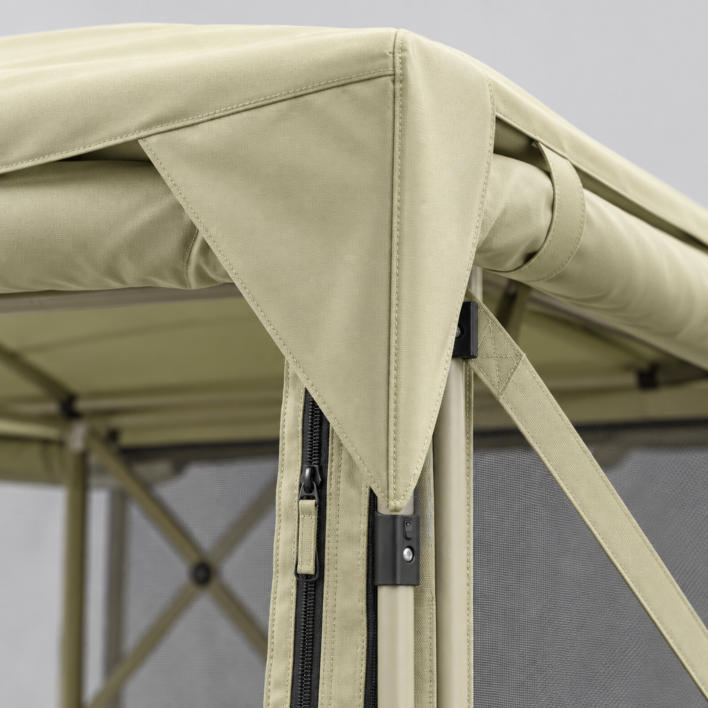 11 x 11 ft Pop Up Gazebo Screen Tent with Roof Cover, Beige