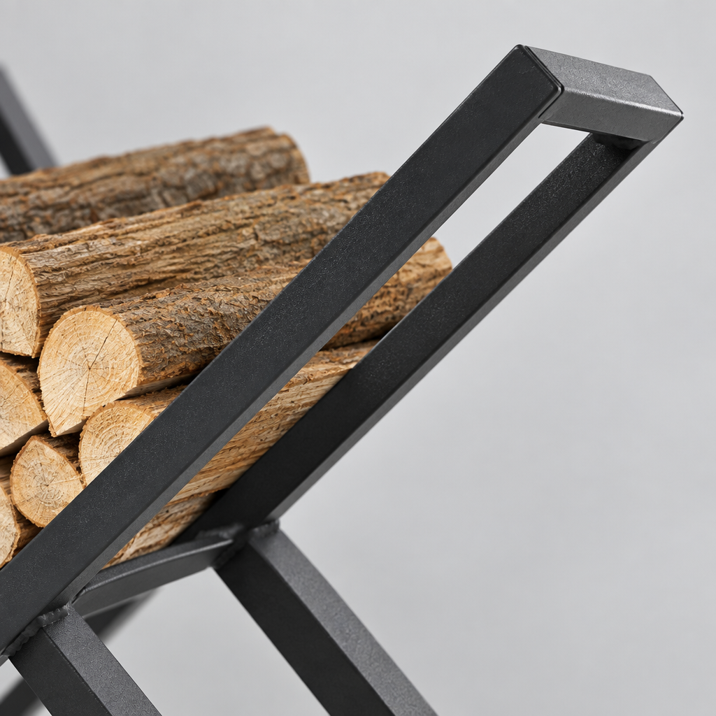 Foldable X Frame Firewood Log Rack, Steel, 220 lb Load