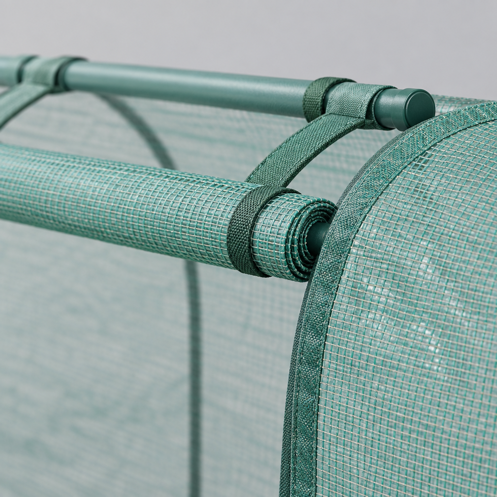 106.25 x 47.25 in Crop Cage with 3 Zippered Doors, Green