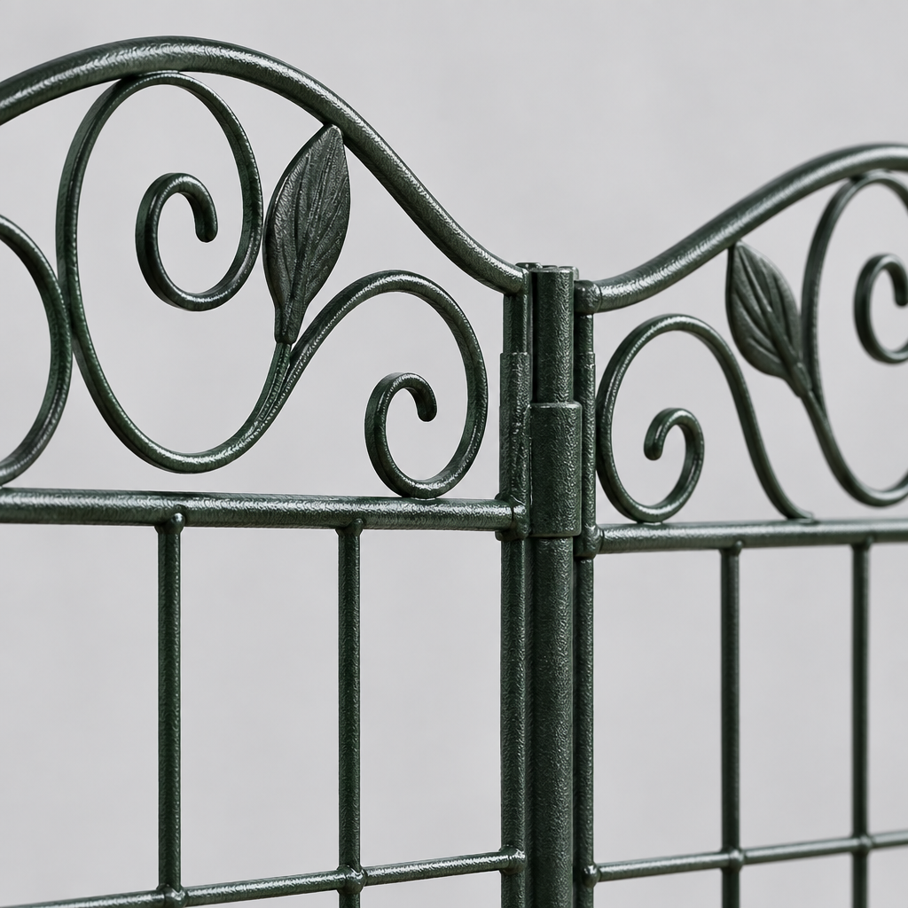 44 in x 12 ft Folding Garden Fence Border, 4 Panels, Black