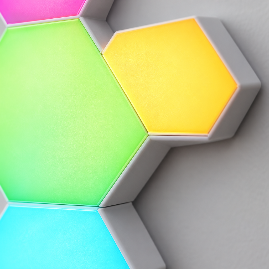 Hexagon LED Wall Panels, 10 Pack, App Controlled RGB