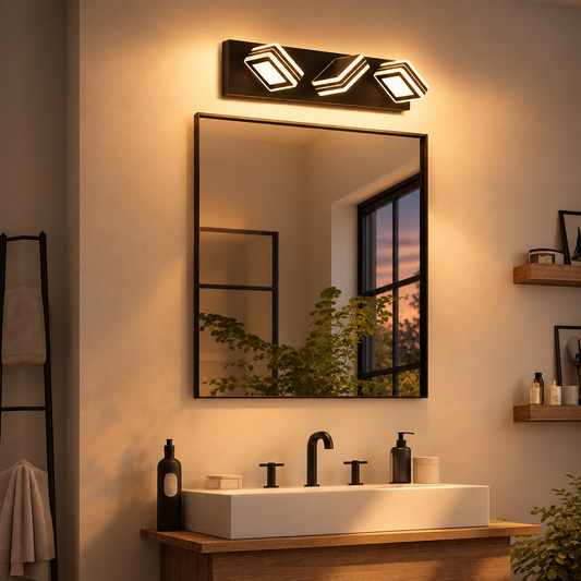 3-Light Matte Black Up and Down LED Vanity Light