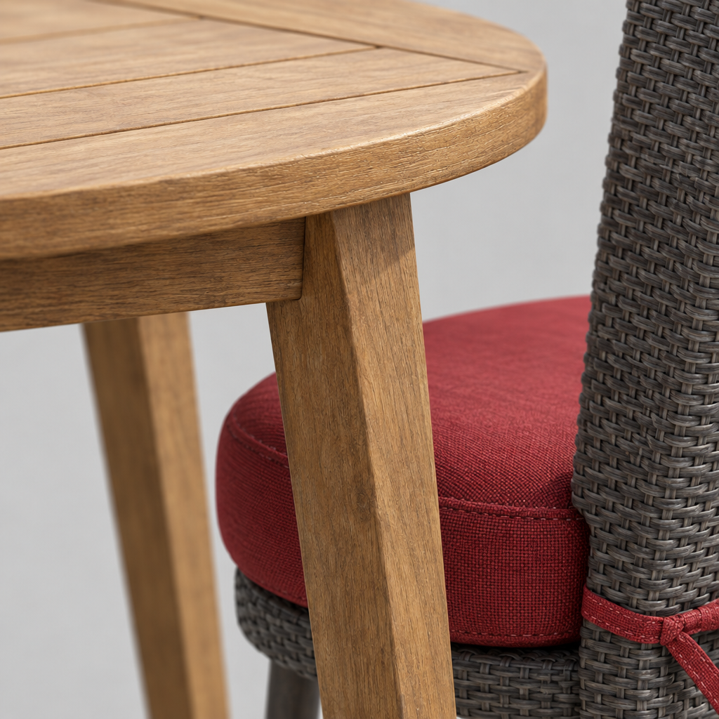 Round Patio Chair Cushions, Set of 4, 15 in, Wine Red