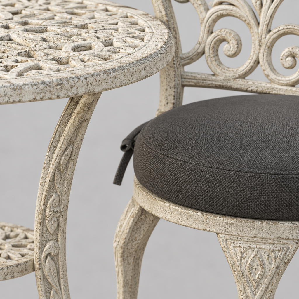 Round Patio Chair Cushions, Set of 4, 15 in, Dark Gray