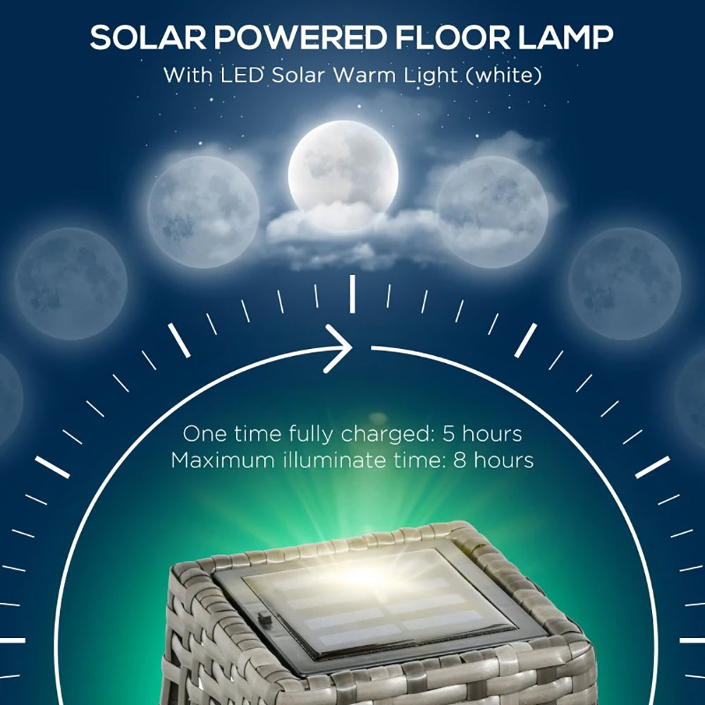 Solar Floor Lamp, Outdoor Garden Lantern Pathway Light & Decorative Driveway Lighting With Auto OnOff LED Lights Fo - view 3