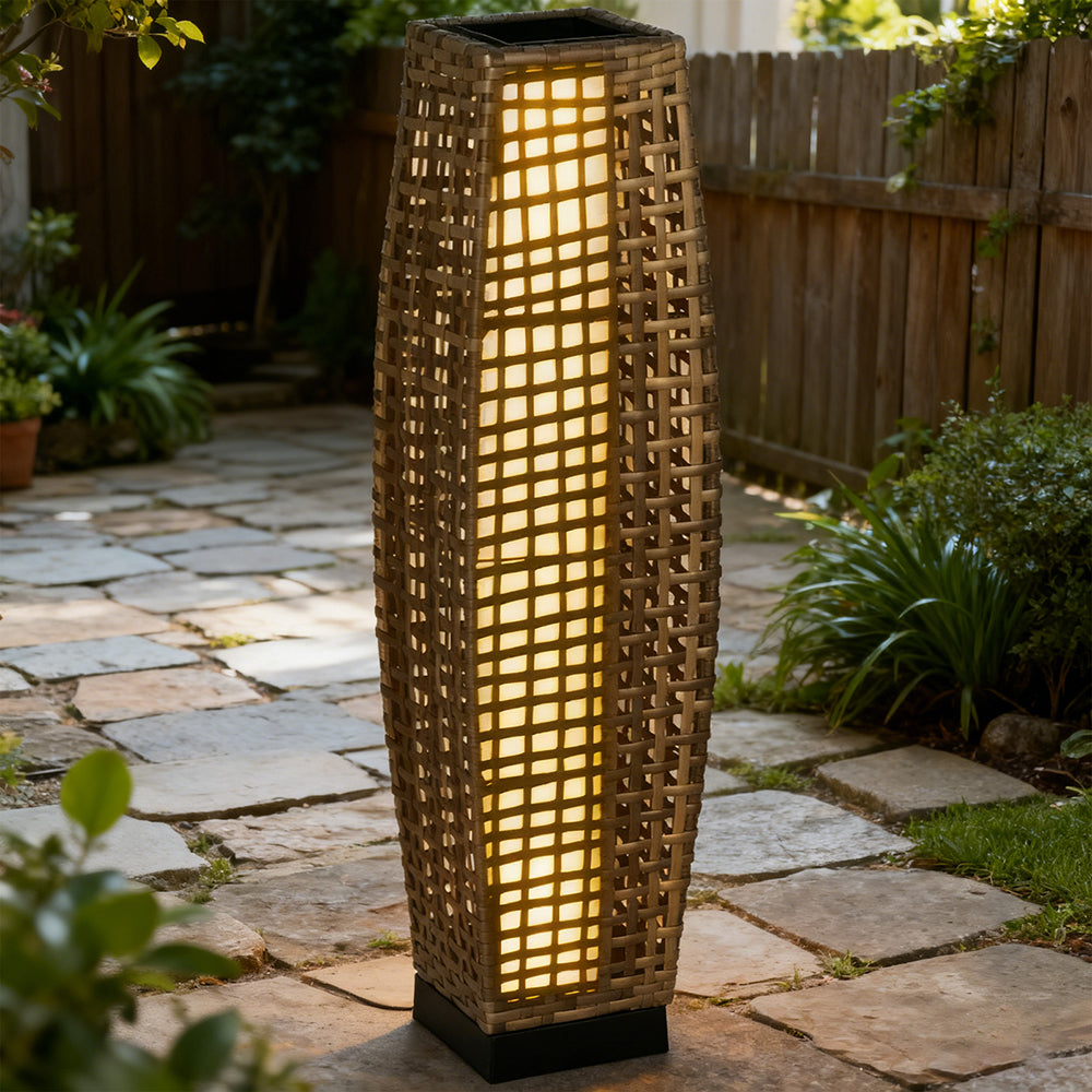 Solar Floor Lamp, Outdoor Garden Lantern Pathway Light & Decorative Driveway Lighting With Auto OnOff LED Lights For Porch, Y