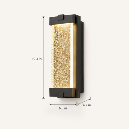 19 in Outdoor LED Wall Sconce, 3000K, Black dimensions