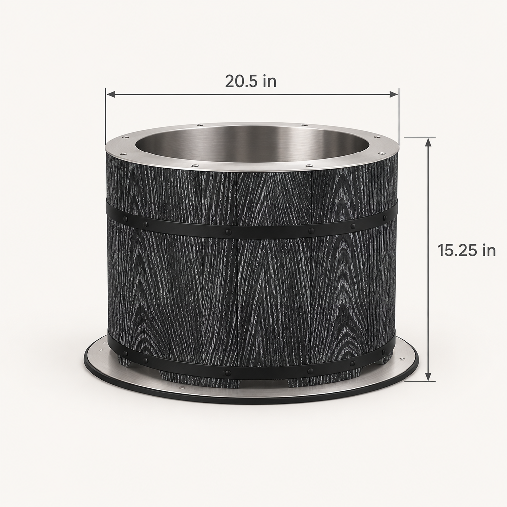 Fire Pit, 20.5 in Wood Burning Bonfire, Black dimensions