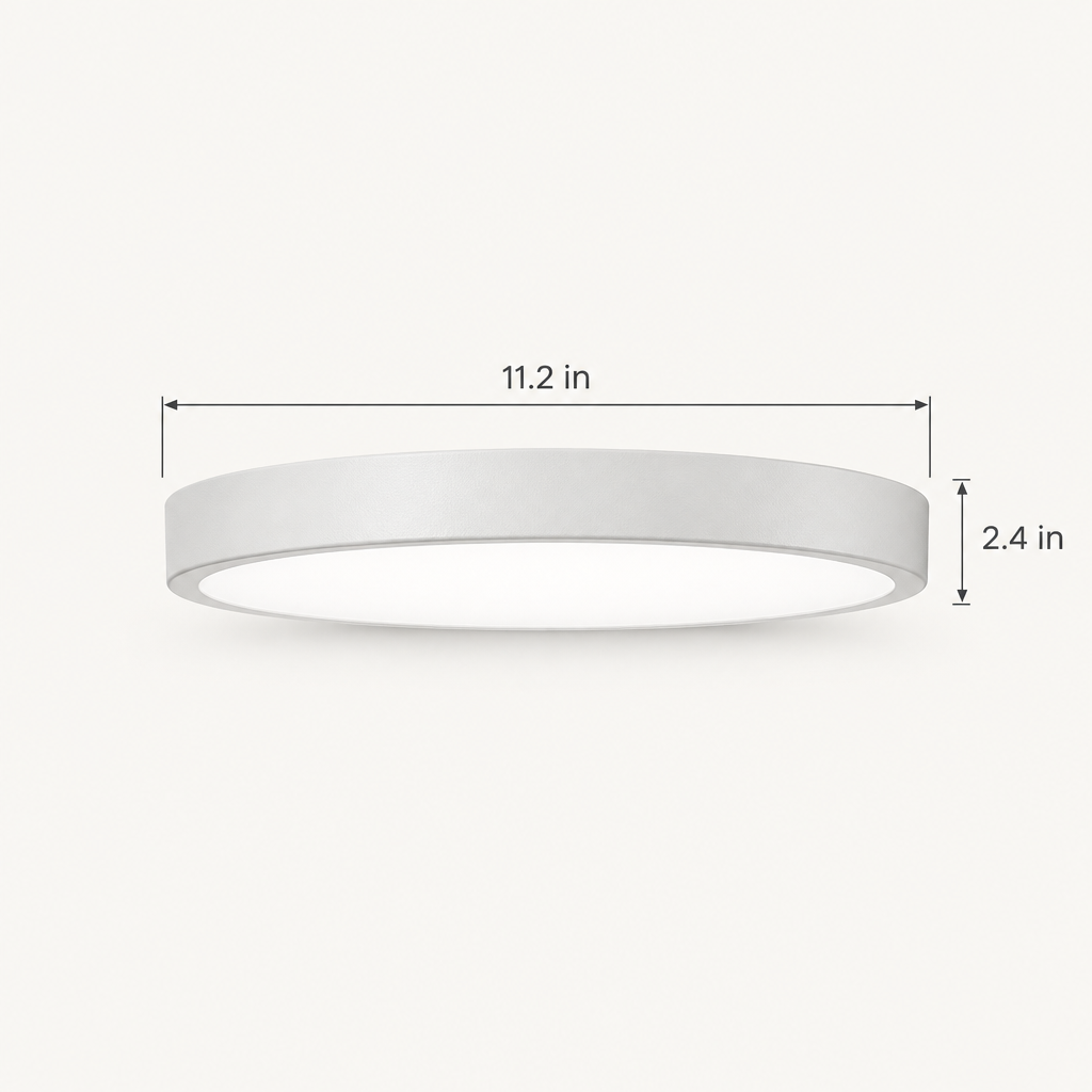 White Ultra Thin LED Flush Mount Ceiling Light, 6500K dimensions