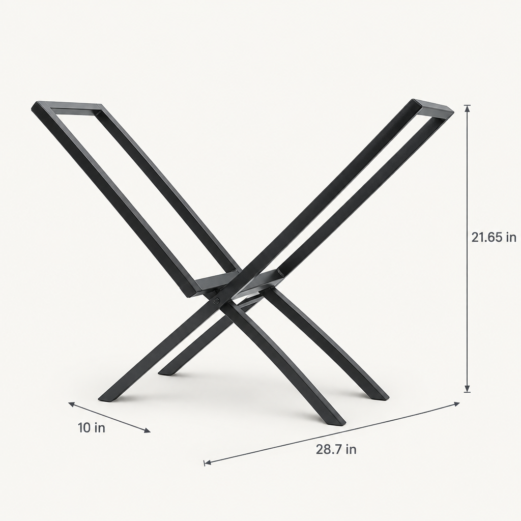Foldable X Frame Firewood Log Rack, Steel, 220 lb Load dimensions