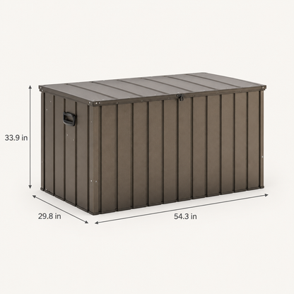 200 Gallon Metal Deck Box with Lockable Lid, Gray dimensions