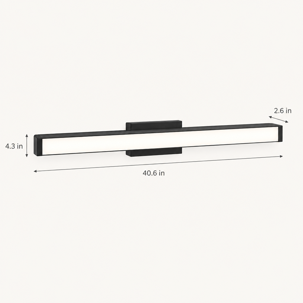 40.6 in Matte Black LED Vanity Light Bar for Bathroom dimensions