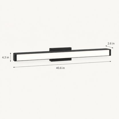 40.6 in Matte Black LED Vanity Light Bar for Bathroom dimensions