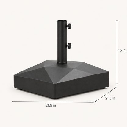 Fillable Rolling Patio Umbrella Base, Black HDPE dimensions