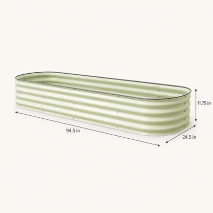 94.5 in Galvanized Raised Garden Bed Kit, Cream dimensions