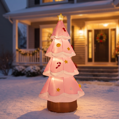 Inflatable Christmas Tree Yard Decoration with Lights, 84.6 in