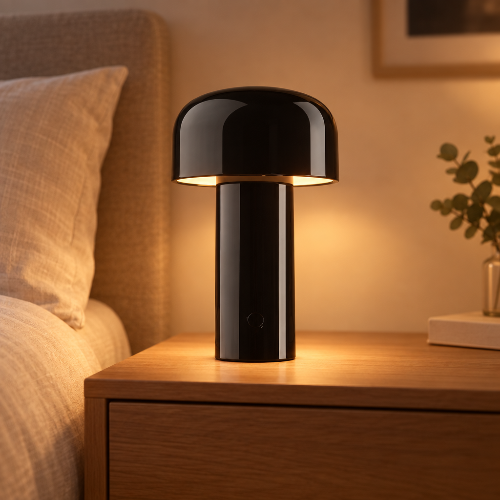 Cordless Mushroom Table Lamp, Touch Control, Rechargeable