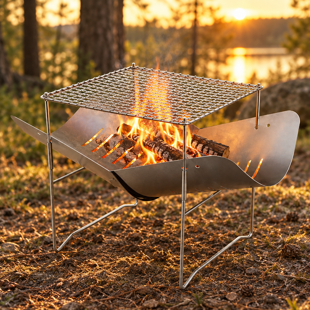 Folding Fire Pit and Campfire Stove