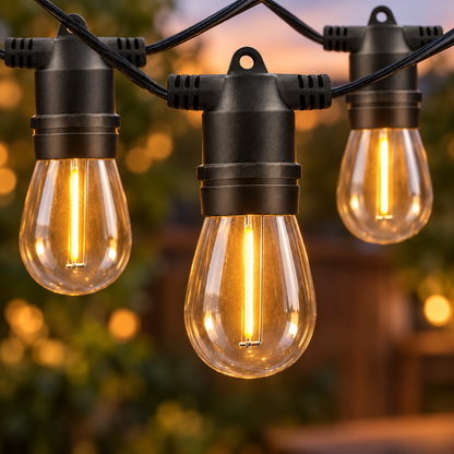 Solar String Lights, 15 Bulbs, 3 W, Outdoor LED