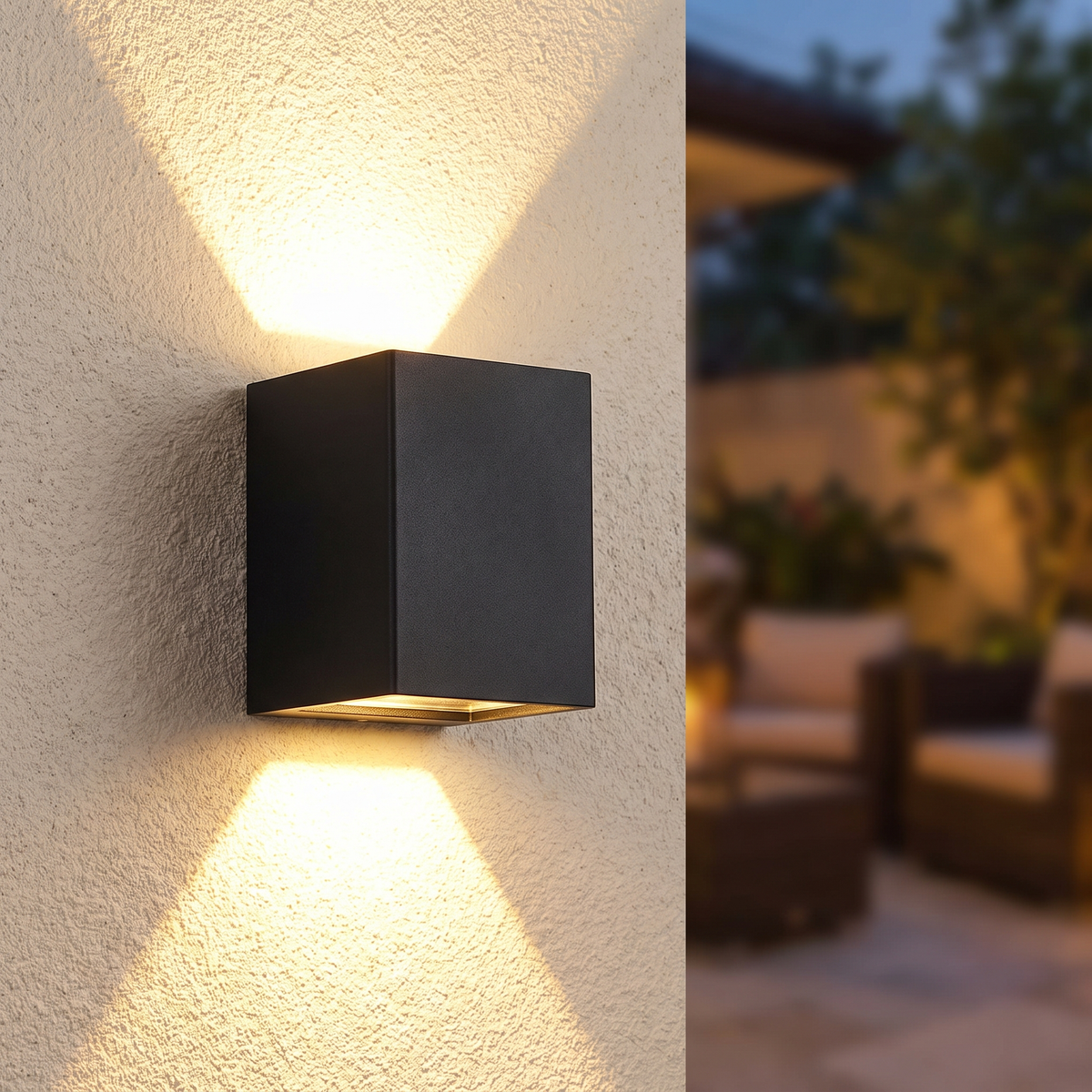 Double Head Solar Wall Light, Warm Light