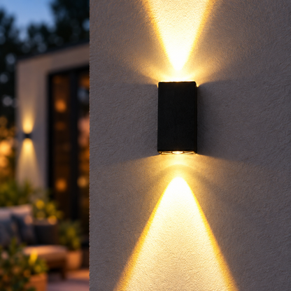 Double Head Solar Wall Light, Warm Light