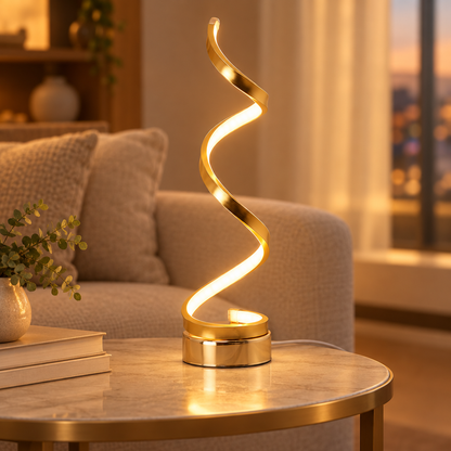 Gold Acrylic LED Table Lamp, Warm Light, 24 W, US Plug