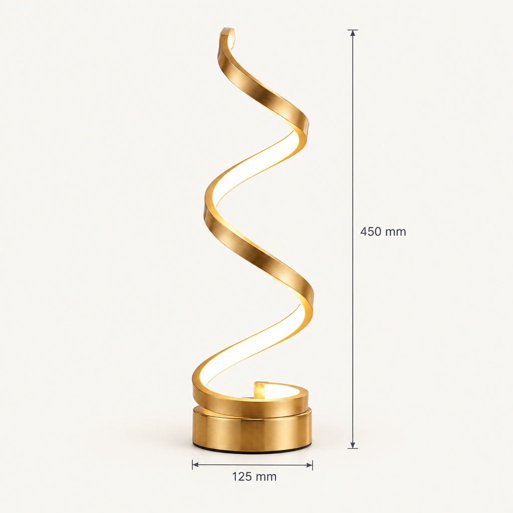 Gold Acrylic LED Table Lamp, Warm Light, 24 W, US Plug dimensions