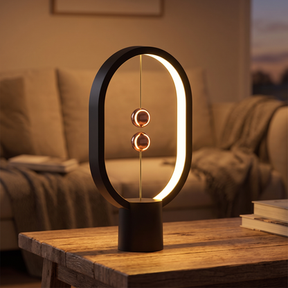 Magnetic Switch Suspended LED Table Lamp, USB Powered, Black