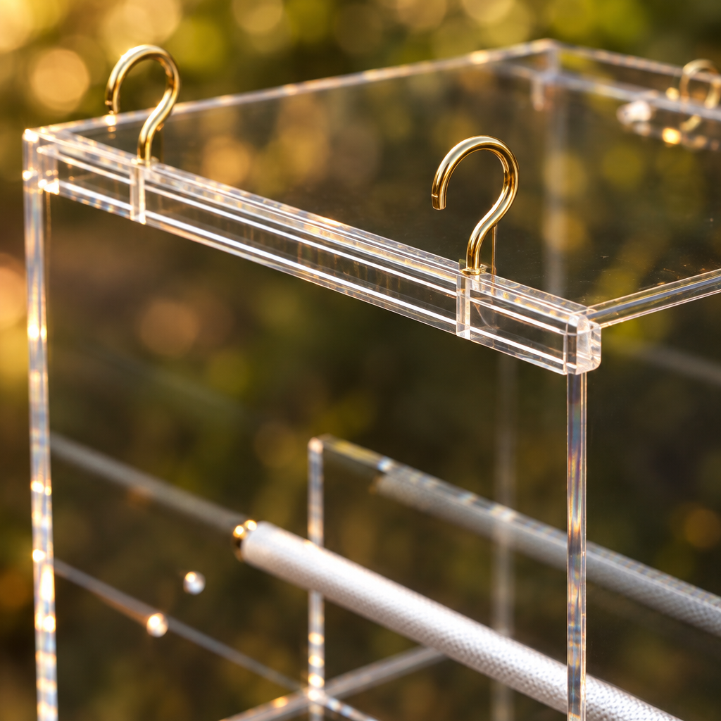 Large Acrylic Parrot Food Box, 21 x 21 x 21 cm, 4 mm Thick