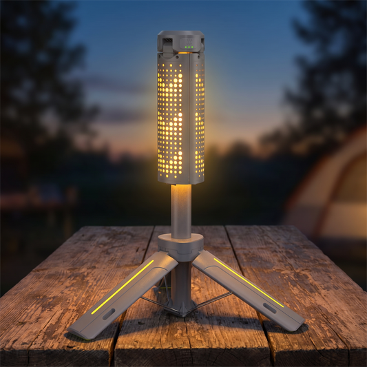 Rechargeable Tripod Camping Lantern, 8000 mAh, Gray