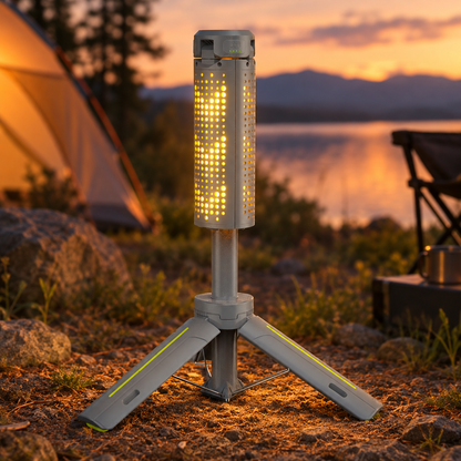Rechargeable Tripod Camping Lantern, 8000 mAh, Gray