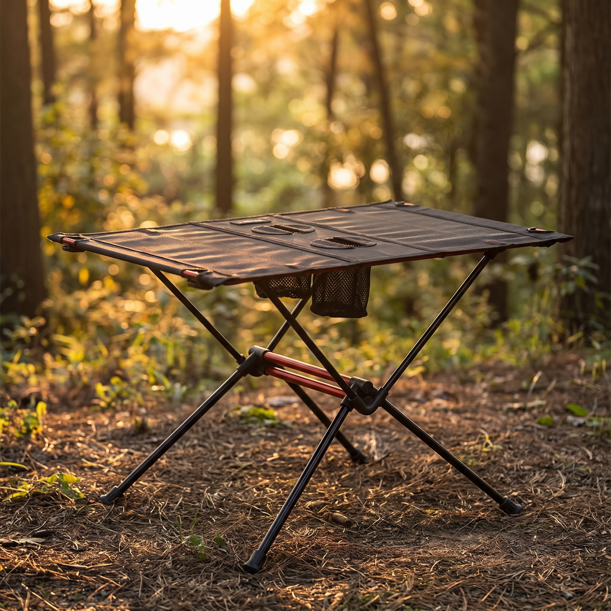 Aluminum Camping Tea Table, Black