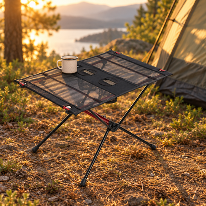 Aluminum Camping Tea Table, Black