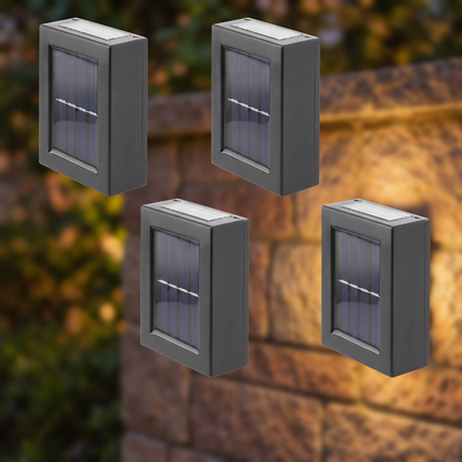 Solar Outdoor Wall Lights, 4 Pack, White Light