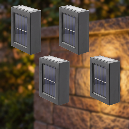 Solar Outdoor Wall Lights, 4 Pack, White Light