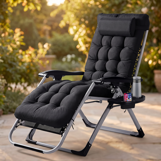 Zero Gravity Reclining Lounge Chair, Black