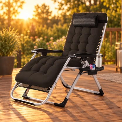 Zero Gravity Reclining Lounge Chair, Black