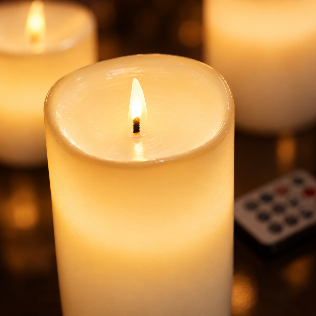 Flameless LED Candles with Remote and Timer, 6 Pack, Ivory