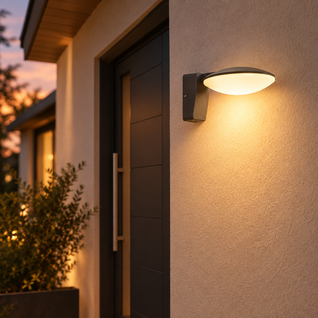 Modern Outdoor Wall Light, Wired, 18W LED, 3000K, IP54