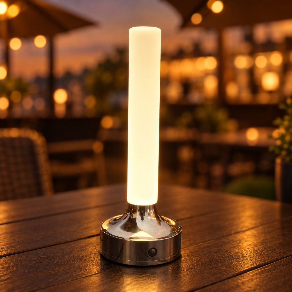 USB Rechargeable Candle Desk Lamp, Dimmable, Camel