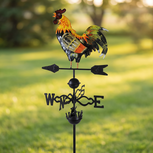 Farm Scene Wind Spinner Weathervane, Die-Cast Iron