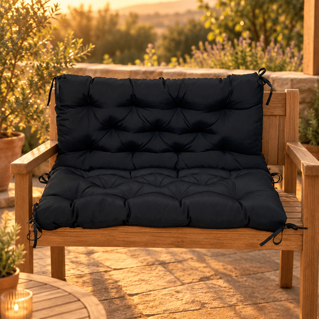 Bench and Hanging Chair Cushion, 39.4 x 39.4 in, Black
